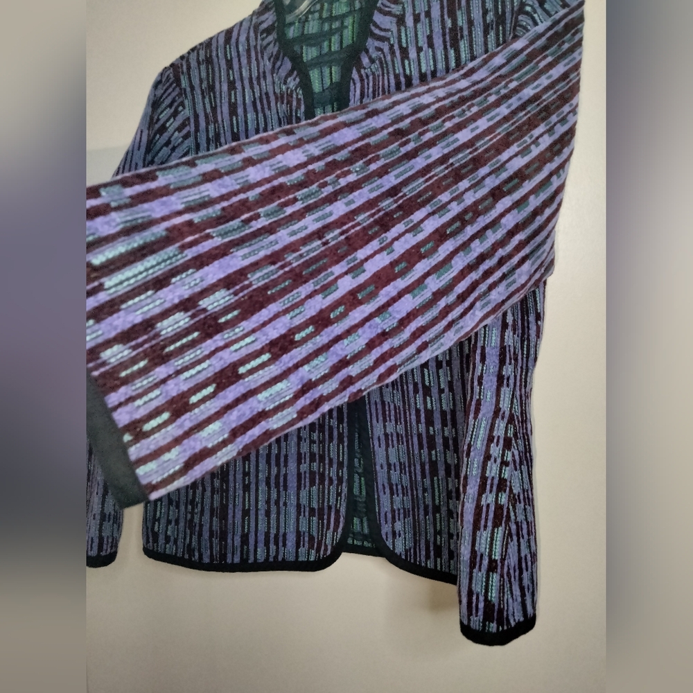 Trimdin (Size L/XL) Multicolored Tapestry Pattern 1-Button LS Reversible Jacket - Picture 2 of 16